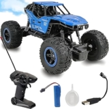 Mashes Remote Control Car For Kids With Mist Smoke Effect 2 Wd Monster Truck Rock Crawler Climbing Rc Toy Vehicle Car For Boys And Girls-Blue (Multicolor)