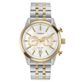 TIMEX Analog Watch for Man with Silver-Tone Round Dial & Multicolor Stainless Steel Bracelet Band Water Resistant Men’s Wrist Watches – TWEG17609