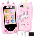 Kids Smart Phone Camera For Girls And Boys, Christmas Birthday Gifts For Girls Boys Age 3-10 Kids Toys Cell Phone, 2.8″ Touchscreen Learning Play Toy Phone With Dual Camera (Pink)