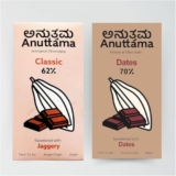 ANUTTAMA Dark Chocolate (50g x 2) | No Artificial Flavours & Colors | Natural Chocolate Bar Combo of Dates & Classic | 70% Cocoa & 62% Cocoa | Dark Chocolate Bar