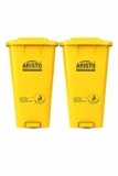 Aristo Plastic Pedal Garbage Waste Dustbin 70 LTR Yellow/Yellow