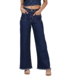 AKA CHIC Women’s Wide Leg Jeans (AKCB 1828_Dark Blue_28)