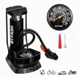 BTfash High Pressure Foot Air Pump with Pressure Gauge – Portable Floor Compressor Cylinder for Car, Bike, Motorcycle, and Bicycle Tyres. Pack of 1 (AU003_Black)