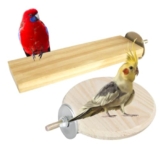 Sage Square Bird Wooden Circle & Stand Platform Combo of Two (2 * 5.5 & 4 inches) Rectangle & Cirle Shaped Perch Stand, Cage Accessories Playful Toy, Suitable for Birds, Parrots, Budgies