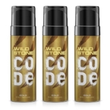 Wild Stone CODE Gold Body Perfume for Men, Pack of 3 (150ml each)|No Gas Deodorant|Long Lasting Body Spray