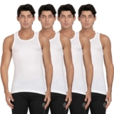 Pepe Jeans Men’s Cotton Solid Regular Fit Vest (CLV01-02_White Small)