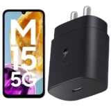 Original 25W Adaptor Compatible With Samsung Galaxy A55/M55/M15/F15/M14/M34/F34/A34/F14 5G/S24 Ultra/S24/S23/Z Fold/Z Flip/5/4-Black [Gfd138