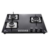 INASLA Premium 3 Burner ≈70cm Gas Stove|5Yr Warranty on Glass & 2Yr on Burner|8MM Toughened Glass|Auto Ignition|Jumbo Brass Burner|LPG Ready &PNG Compatible|360° Gas Nozzle|Milano Arte3B