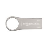 Amazon Basics 128 GB USB 3.0 Pen Drive | Flash Drive | Read Speed Upto 110 MB/s | with Key Ring | Metallic (Silver)