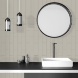Johnson Ceramic Wall Tile – 100×302 mm – Oatmeal – Flat – Glossy Finish, Rectified, Box of 33 Tiles, Covers 10.73 sq. ft.