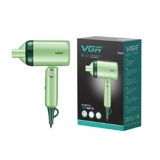 Vgr V-421 Professional Foldable Hair Dryer 1200W Dc Motor 2 Speed Settings Comes With Styling Concentrator, Overheating Protection & A Hanging Loop – Green