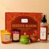 D’Velas™ Festive Bloom Gift Hamper | Scented Candle, Room Freshener & Decorative Diyas | Premium Fragrance & Holiday Decor Gift Box for Home, Office, Friends, Family & Corporate Gifting