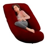 BeyBee Pregnancy Pillows for Pregnancy Sleeping | Maternity Pillow for Pregnant Women | 360-degree Full Body Support | J-Shape Pillow | Velvet (Maroon)