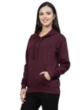 Style Quotient Women Maroon Hooded Oversized Sweatshirt