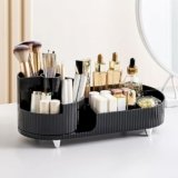 KRYLAR-BIG MAKE UP BOX Rotating Makeup Organiser,compartment Cosmetic Storage,Storage of Skin Care Products, Lipstick, Perfume, Eye Shadow Brush,be Placed in the Bedroom-Black