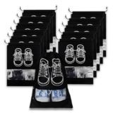 BTfash Shoe Bag for Travel & Storage|Water-Resistant Shoe Organizer for Men & Women|Foldable Shoe Cover for Luggage & Closet |Travel Accessories for Footwear Protection (Black, Pack of – 12)