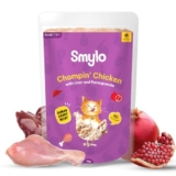 Smylo Natural Healthy Adult Cat Wet Food (1+ Yrs) 70g | Chicken, Liver & Pomegranate | for Healthy Skin & Coat, Supports Digestion | No Preservatives & Grain Free | Vet-Formulated