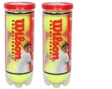 Wilson Championship Synthetic Tennis Balls|2 Can|6 Balls(3 Balls/Can) (Yellow)
