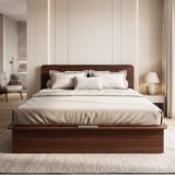 Interio by Godrej Juno Queen Size Wooden Bed with Box Storage