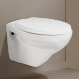 Hindware Classik Wall Hung Western Commode for Bathroom | Made of Ceramic | P-230 Trap | Soft Close Feature | Star White | Oval Shape | Wall Mount Ewc | 10-Year Manufacturer Warranty