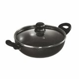 Butterfly Granza Non Stick Kadai with Glass Lid | 240 mm |Non-Stick Premium Virgin Aluminium | Induction Base| PFOA Free | Scratch Resistant