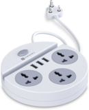 Portronics Power Plate 5 1500W 3USB + 3  Socket Extension Boards(White, 1.5 m, With USB Port)