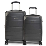 Agaro Regal Hard-Sided Polycarbonate Check-In Luggage Set Of 2 (20-24 Inch Suitcase) Grey
