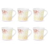 Larah By Borosil Crysta Series Zoya Opalware Mug | Set Of 6 Tea/Coffee Mugs, 210 Ml Each | Microwave & Dishwasher Safe, Bone-Ash Free | Crockery Set Ideal For Daily Use & Gifting | White