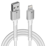 Portronics Konnect X Usb To 8 Pin Cable With 3A Output, Fast Charging & Data Transfer, Nylon Braided, Aluminium Alloy Shell, 1M Length Compatible With 8 Pin Devices(White)
