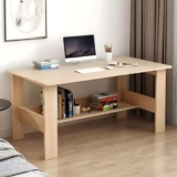 MATTERHORN Engineered Wood Office Table, Work from Home Table with Shelf for Storage (DIY, 1100 x 550 x 800 cm, MOOT-10001Large (Caramel Beige)