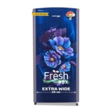 Voltas Beko, A Tata Product 183 L 4 Star Single Door Direct Cool Refrigerator (Rdc215B / W0Bbr0M0000Go, Bonita Blue, Fresh Box Technology)