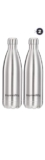 HomeWiz Stainless Steel Insulated Bottle Flask 1000ml |Pack of 2 | 1000 ML x 2 | Keeps Drinks Hot or Cold for 8-12 Hours | Durable 304 Stainless Steel, Leak-Proof, for Travel, Office, Gym (Silver)
