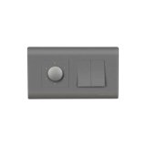 Wipro Northwest (Nowa) Switch Combo of 4M Plate + 1M 6A Switch x2 + 5 Step Fan Regulator, Silver Grey (Kit 9)