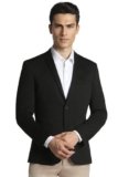 Peter England Men Black Solid Slim Fit Formal Blazer