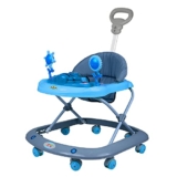 Beybee® Beefly Musical Baby Walker 360 Degree Rotational, 3 Level Height Adjustable, Multi- Function Anti-Rollover Folding Walker With Parental Handle For 6-18 Months Baby (Blue)