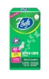 7 Soft Ultra Care Xxl Cottony Comfort Sanitary Pads With Wings – 40 Count Pack, Extra Protection For Heavy Flow, Breathable And Soft Material, Ideal For All-Day Comfort, Green Packaging