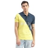 United Colors of Benetton Embroidered Half-and-Half Polo T-Shirt (Size: 2XL)-23P3089J3420I901