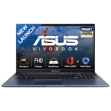 ASUS Vivobook 15, Smartchoice, AMD Ryzen 7 5825U, 16GB RAM, 512GB SSD, FHD 15.6″, Windows 11, Office Home 2024, Quiet Blue, 1.7Kg, M1502YA-BQ703WS, AMD Radeon iGPU, M365 Basic (1Year)*, 42Whr Laptop
