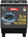 ONIDA 7 kg 5 Star With Five-Fin Storm Pulsator Semi Automatic Top Load Washing Machine Black, Grey(S70GR)