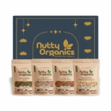 Nutty Organics Premium Dry Fruits Gift Pack – Cashew, Almonds, Green Raisins, Pistachio 100 Gram Each & Healthy Dry Fruit Combo For Gifting & Every Occasion