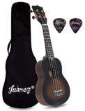 Juarez Jrz23Uk/Na 23″ Concert Size Ukulele Kit, Aquila Strings, Sapele Body, Rosewood Fingerboard, Matte Finish, With Bag And Picks, Natural Brown (21 Inch, Brown Sunburst)