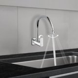 Delta Faucet Wall Mount Cold Only Kitchen Faucet I 10 Year Warranty I Korby Single Handle Multi-Function Kitchen Sink Tap I 360° Swivel Spout I Durable Kitchen Tap I Chrome – 44405