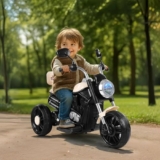 BabyGo Kids Electric Ride-On Motorcycle Bike –Kids Scooter Bike with Training Wheels, LED Lights, Music, Realistic Sounds – Long Battery Life Toy Bike for Boys & Girls Ages 1–8 Year
