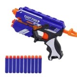 Soft Bullet Gun for Kids, Pull Back Toyy Blaster with 10 Soft Foam Bullets, Safe Shooting Target Play Toy, Outdoor & Indoor Role Play Toy for Boys & Girls, Birthday Gift