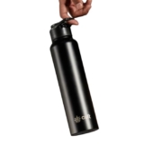 CULT Stainless Steel Water Bottle 1 Litre with Sports Cap – Durable, Leakproof, Rust-Resistant, Easy to Clean, Lightweight & Portable – Ideal for Gym, Office, Travel & Outdoor Black