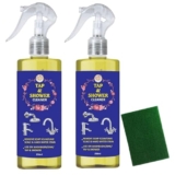 True Heaven Tap and Shower Cleaner, 250ml, 2-Pack with Scrubber, Removes Limescale and Hard Water Stains, All Purpose Cleaner Suitable for Bathroom, Tap, Shower, Tiles, Mirror