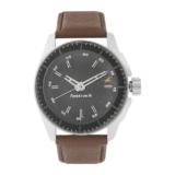Fastrack Quartz Analog Black Dial Leather Strap Watch For Men-NS3089SL05