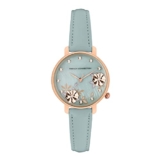 French Connection Leather Analog Blue Dial Women’s Watch-Fc21Lu, Band_Black