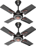 Gestor Amazy Ultra High Speed 24 Inch Decorative 600 Mm 4 Blade Ceiling Fan(Anti Dust | Smoked Brown | Pack Of 2)