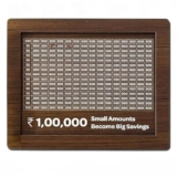 Wooden Money Piggy Bank With Savings Chart – Gullak For Kids & Adults, 100000 Rupees Goal Tracker, Cash Collection Box For Money Saving